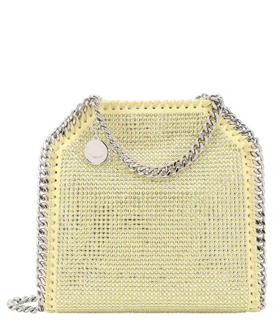 Stella Mccartney Shaggy Deer Shoulder Bag With All-over Rhinestones In Yellow