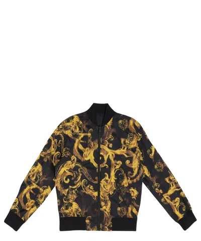 Versace Jeans Couture Watercolour Couture Bomber Jacket In Black