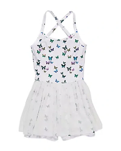 Terez Girls' Butterflies Tennis Dress - Little Kid, Big Kid In White