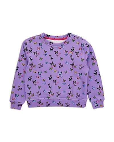 Terez Girls' Butterflies Sweatshirt - Little Kid, Big Kid In Purple