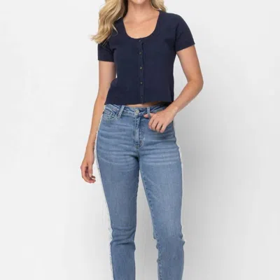 Judy Blue Plus Size High Waist Jean With Fray In Blue