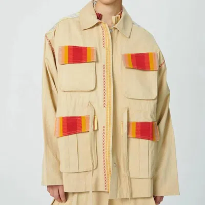 Chufy Cypress Embroidered Jacket In Palm Dye Olive In Brown