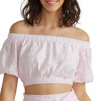 Minkpink Nive Cropped Top In Pink White Combo