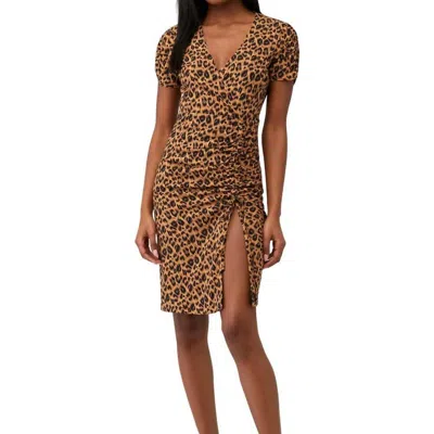 Bardot Nicola Midi Dress In Leopard In Brown