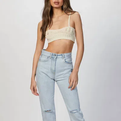 Msgm Ripped-detailing Cropped Jeans In Light Blue
