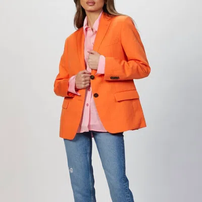 Msgm Single Breasted Jacket In Orange