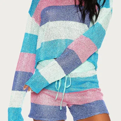 Beach Riot Beach Sweater In Mod Stripe In Blue