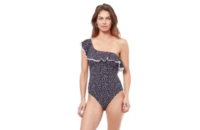 Profile By Gottex Bash One Shoulder One-piece Swimsuit In Black White