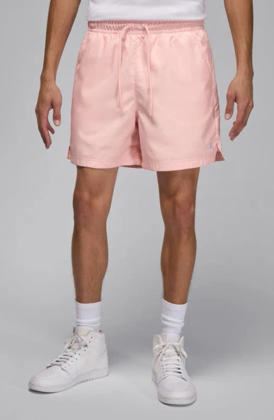 Jordan Essential Poolside Drawstring Shorts In Pink/white