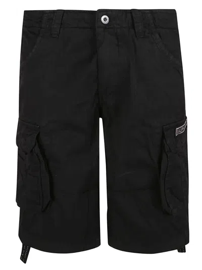 Alpha Industries Knee-length Cargo Shorts In Black