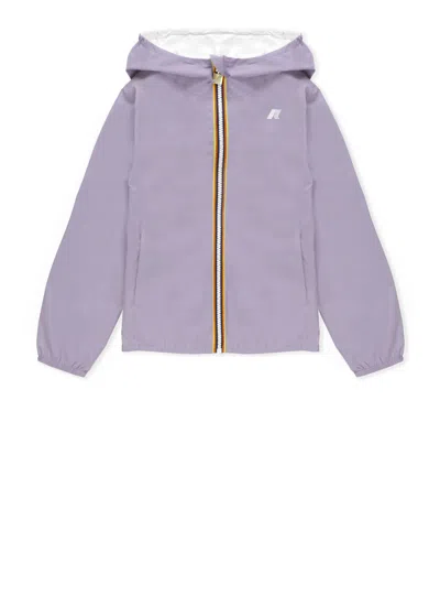 K-way Kids' Lily Eco Plus Double Jacket In Bianco-lilla
