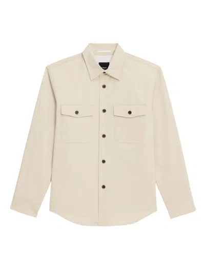 Theory Garvin Shirt Jacket In Organic Cotton In New Sand
