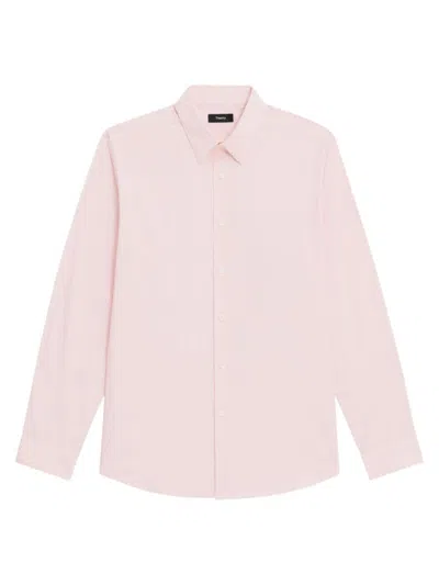 Theory Irving Linen Shirt In Pink