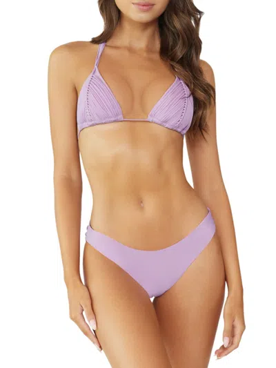 Pq Women's Isla Woven String Bikini Top In Violet