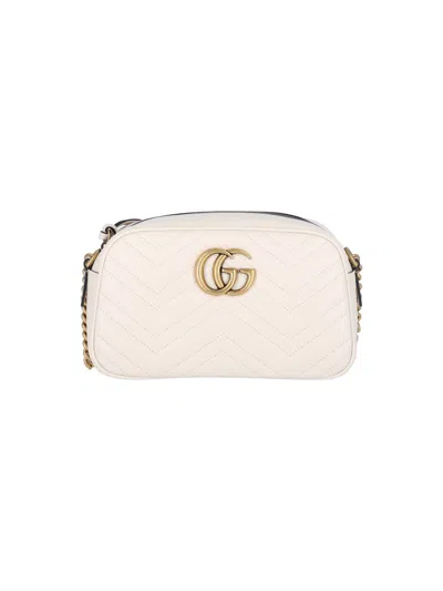 Gucci 'gg Marmont' Camera Bag In White
