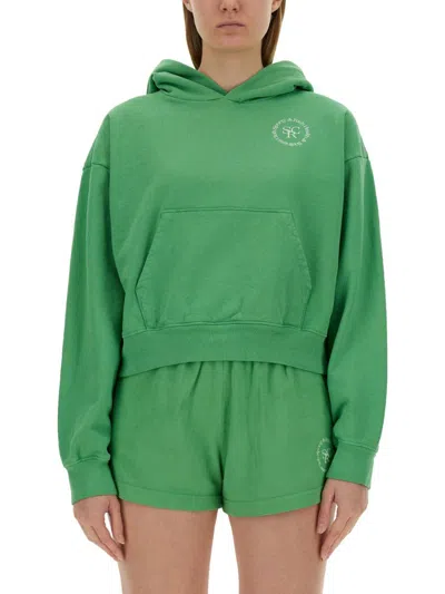 Sporty And Rich Sporty & Rich Cropped Sweatshirt In Green