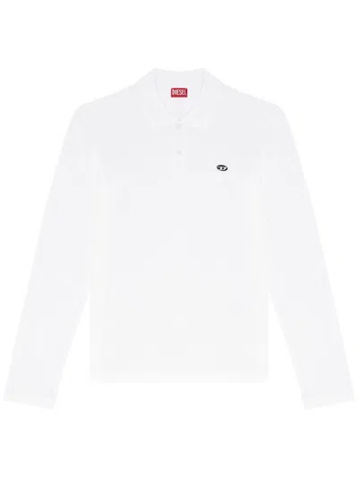 Diesel T-smith Cotton Polo Shirt In White