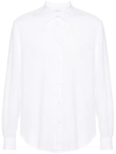 Malo Button-up Linen Shirt In White
