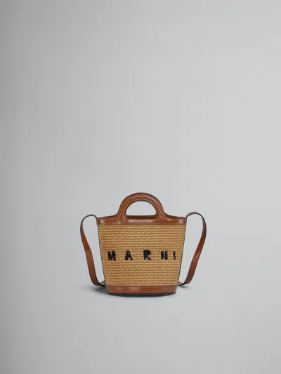 Marni Women Tropicalia Small Bucket Bag In 00m50 Rawsienna