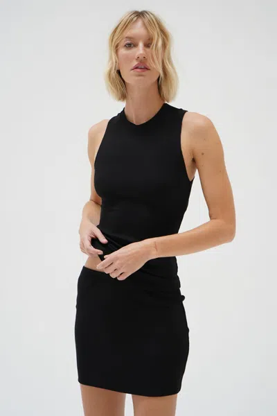 Lna Clothing Diane Ribbed Mini Skirt In Black