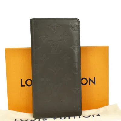 Pre-owned Louis Vuitton Portefeuille Brazza Khaki Leather Wallet  ()