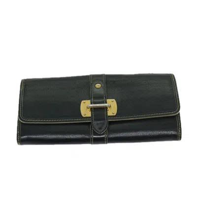 Pre-owned Louis Vuitton Suhali Black Leather Wallet  ()