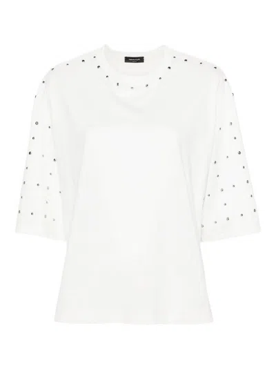 Fabiana Filippi T-shirt With Studs In Blanco