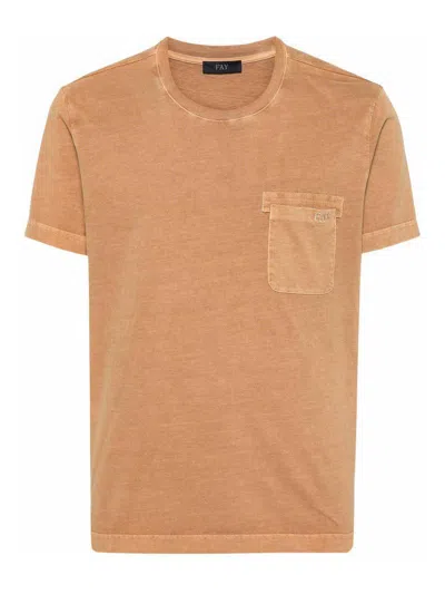 Fay Pocket Detail T-shirt In Beis