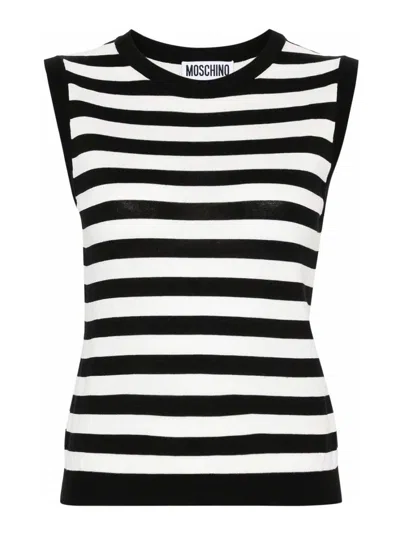 Moschino Striped T-shirt In Negro