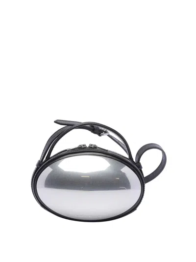 Alexander Wang Small Dome Leather Crossbody Bag In Negro