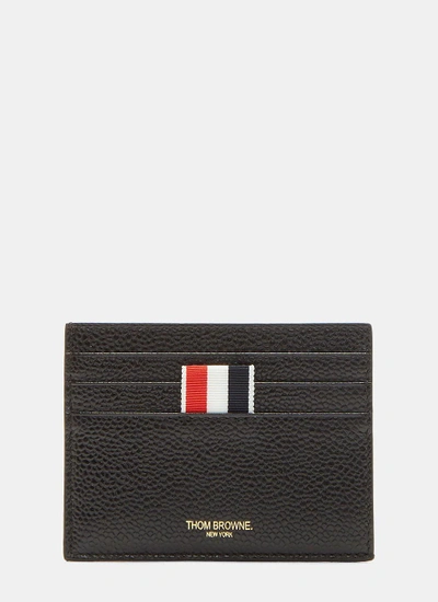 Thom Browne Pebble Grained Card Holder In Black