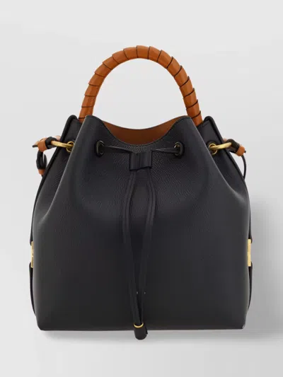 Chloé Marcie Leather Bucket Bag In Brown