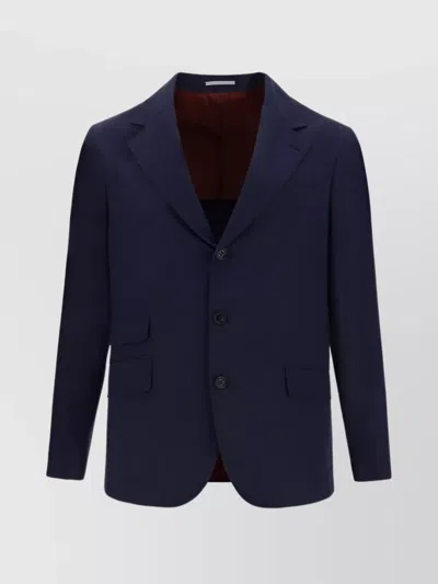 Brunello Cucinelli Blazer Jacket In Blue Navy