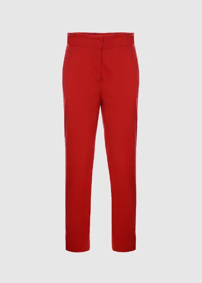 Malo Pantalone In Cotone Stretch In Red