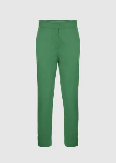 Malo Pantalone In Cotone Stretch In Green