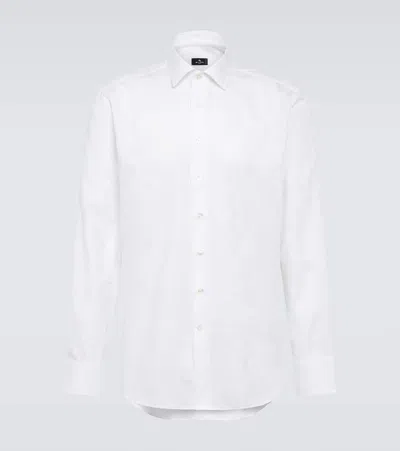 Etro Paisley Jacquard Cotton Shirt In White