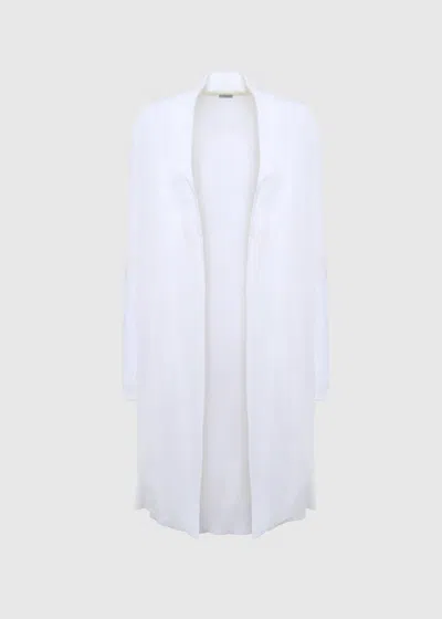 Malo Cardigan In Cotone In White