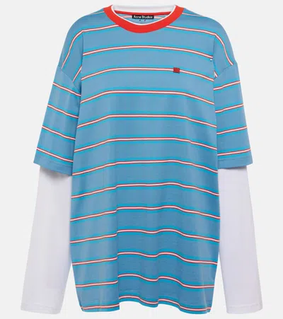 Acne Studios Eeve Striped Cotton Jersey T-shirt In Blue