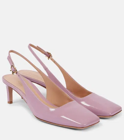 Gianvito Rossi 55 Leather Slingback Pumps In Pink