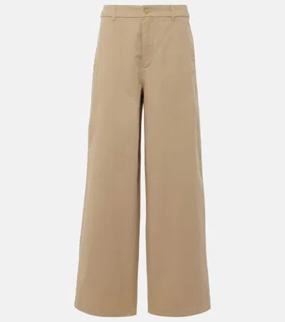 Acne Studios Pablo Cotton Twill Wide-leg Trousers In Brown