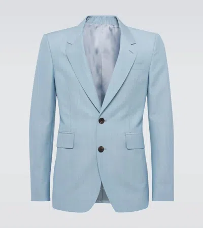 Alexander Mcqueen Wool And Mohair Suit Jacket In Blue