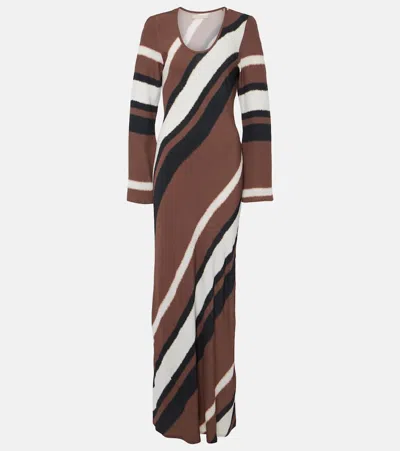 Faithfull The Brand Da Costa Striped Maxi Dress In Brown