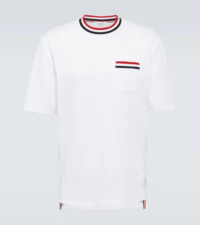 Thom Browne T-shirt Mit Rwb-streifen In White