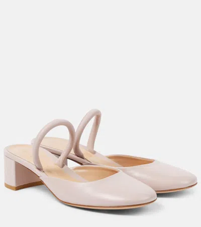 Gianvito Rossi Tivoli Leather Mules In Pink