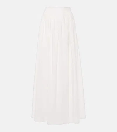 Adriana Degreas Cotton Poplin Maxi Skirt In White