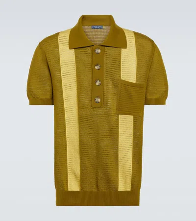 Frescobol Carioca Clemente Pointelle Cotton Polo Shirt In Brown