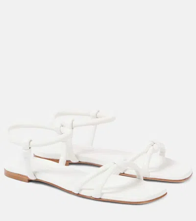 Gianvito Rossi Juno Leather Sandals In White