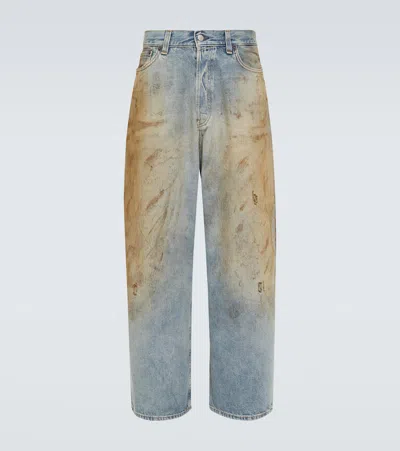 Acne Studios Distressed Wide-leg Jeans In Blue