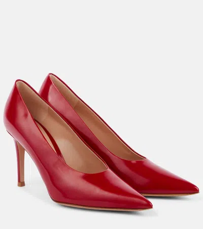 Gianvito Rossi 85 Leather Pumps In Red