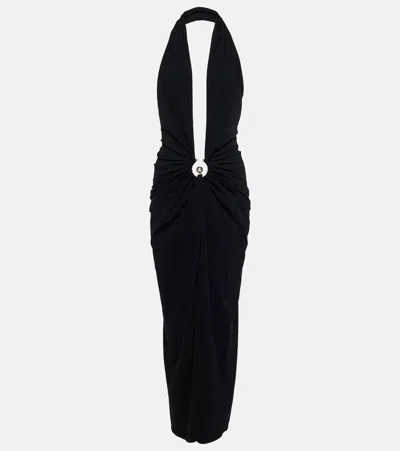 Christopher Esber Orbit Halterneck Midi Dress In Black